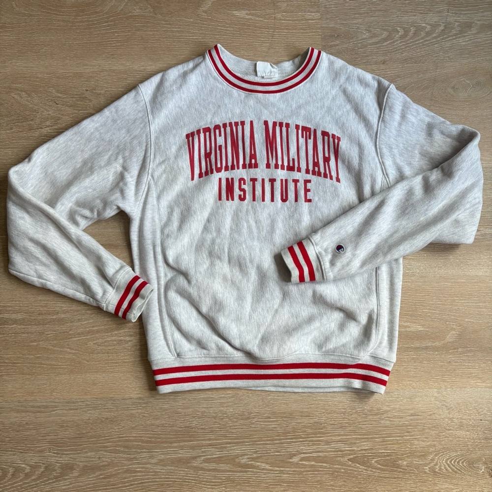 Champion Gray Sweatshirt with Red Accents